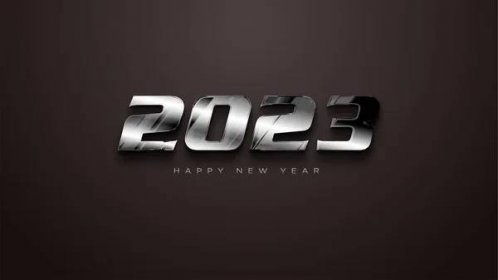 Modern and bold happy new year 2023 in silver metallic — Ilustrace