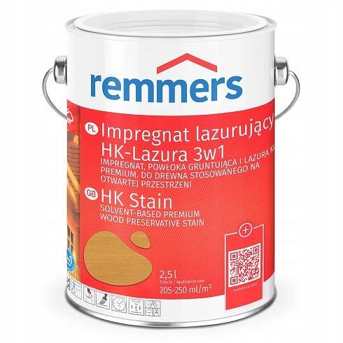Remmers Hk-lasur Dub světlý 2,5L ochranný impregnační nátěr na dřevo lazura 3v1