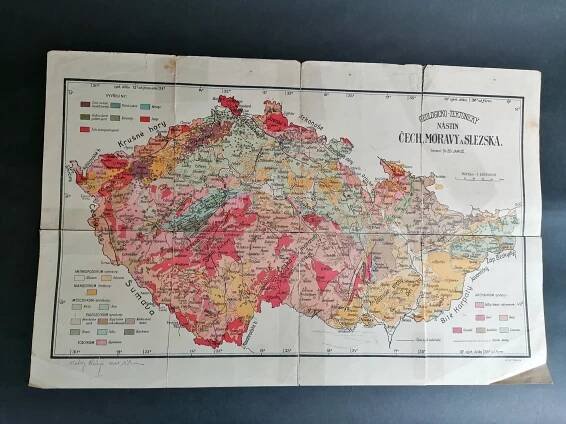 Mapa Geologicko-tektonický nástin Čech, Moravy a Slezska