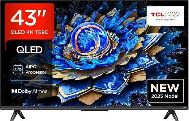 QLED televize TCL 43T69C 43" 4K UHD černá