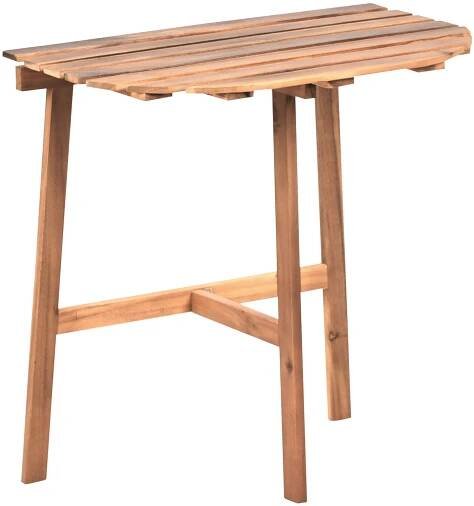 BELIANI Zahradní bistro stůl hnědý akáciové dřevo 70 x 44 cm skládací půlkruhový tradiční rustikální styl zahrada terasa balkon
