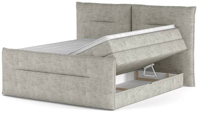Postel boxspring ELMA šedá, 140x200 cm | Sconto