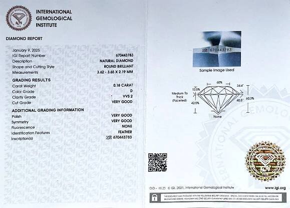 zlaté diamantové náušnice 0.36ct D/VVS2 s IGI certifikáty | VVDiamonds