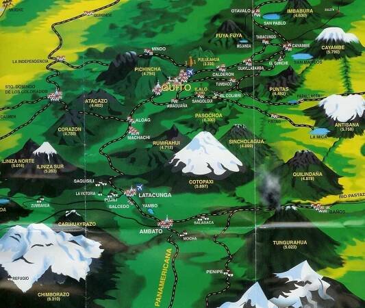 a map of the mountains and roads in italy