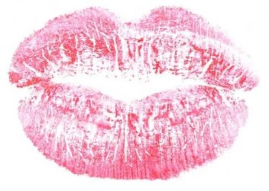 Lipstick kiss mark izolovaných na bílém, horní pohled — Stock obrázek