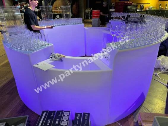 LED svítící Break bar zaoblený pult 173 cm - Zahradní | PARTY NÁBYTEK