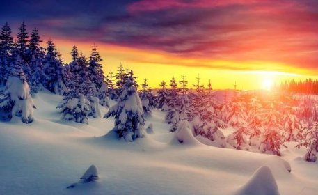 Tapeta na monitor | Zima | příroda, zima, les, sníh, hory