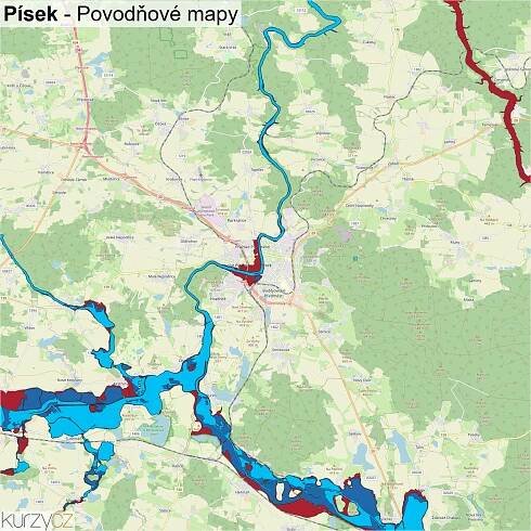 Písek - mapy | Kurzy.cz
