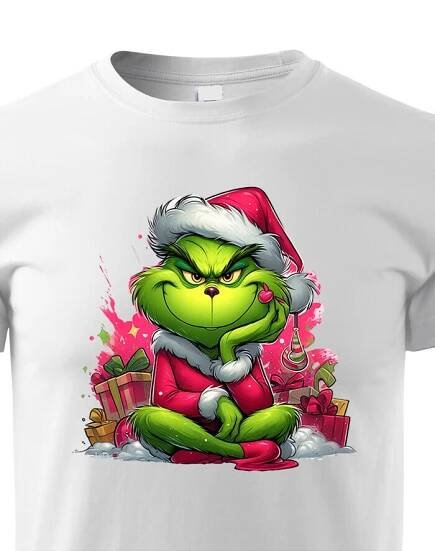 Dětské triko Grinch s dárky - skvělé vánoční triko