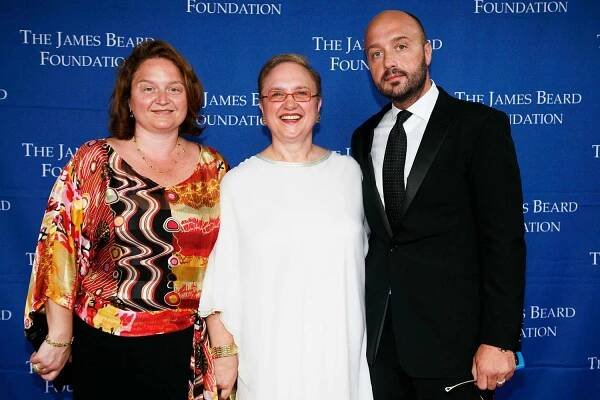 Tanya Bastianich, Lidia Bastianich and Joe Bastianich attend The 2008 James Beard Foundation Awards (Arrivals) at Lincoln Center on June 8, 2008 in New York City.