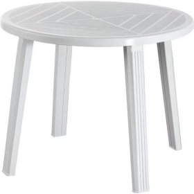 Idea Giove Stůl plastový kulatý 90 cm, bílá   - Zahrada
