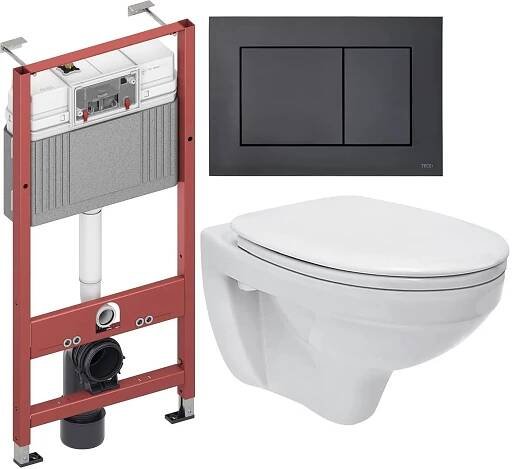 Set podomítkový WC modul Tece Base 9400407, záchodová mísa Cersanit Delfi K110021, 9240407, K980073