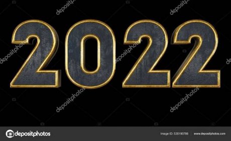 Unduh - Happy new year 2022 text 3d gold texture with black isolated background. Latar belakang Tahun Baru. Ringkasan ilustrasi 3d — Stok Gambar
