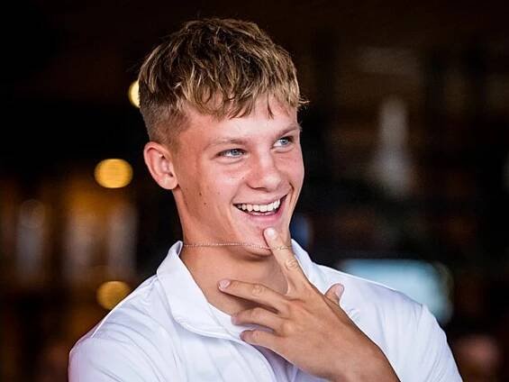 Michal Rada na tiskové konferenci před juniorským mistrovstvím Evropy v...