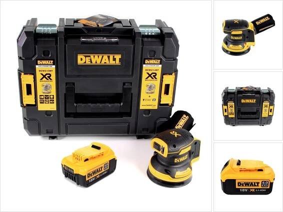 Akumulátorová náhodná orbitální bruska DeWalt DCW 210 NT bezkartáčová 18 V 12 000 ot/min 125 mm + 1x akumulátor 4,0 Ah v TSTAKu - bez nabíječky