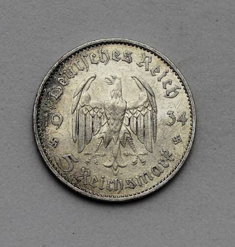 5 Marka 1934 A s kostelem a datem