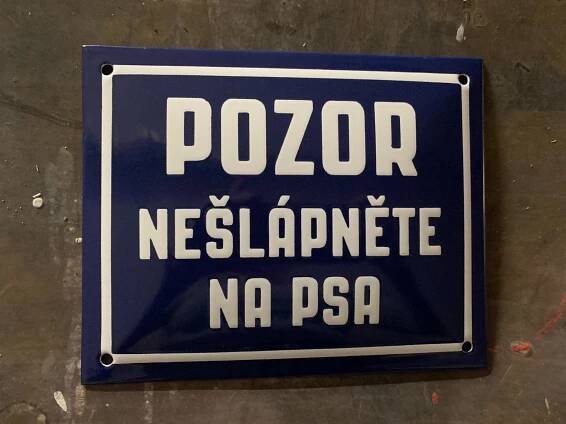 Smaltovaná cedule nová