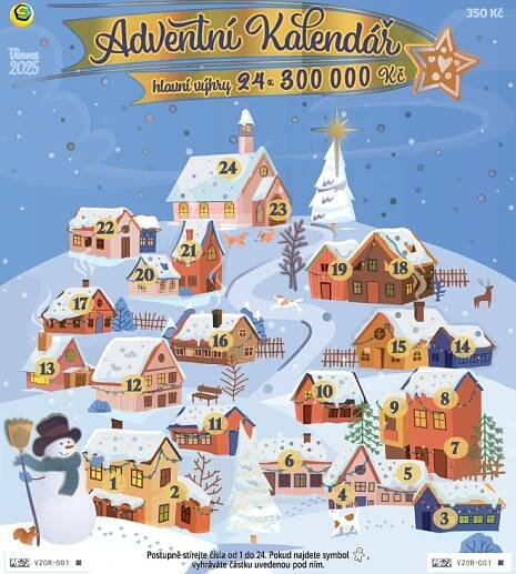 Adventní kalendář - náhled celého losu
