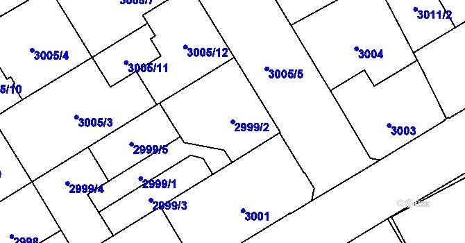 Parcela st. 2999/2 v KÚ Moravská Ostrava, Katastrální mapa
