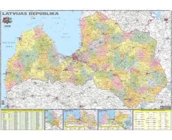 Jana Seta vydavatelství nástěnná mapa Latvija (Lotyšsko) 1:300 t. administrativní lamin
