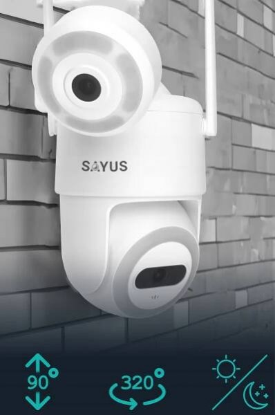 OTOČNÁ VENKOVNÍ IP WIFI KAMERA ICSEE ZOOM DVA ULTRA HD 3MPx OBJEKTIVY Značka Sayus