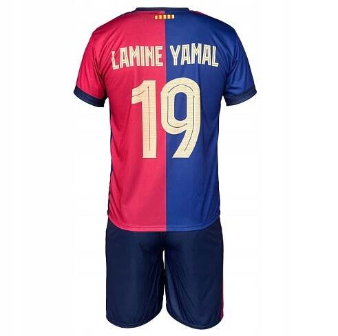tričko a šortky Lamine Yamal FC Barcelona pohled zezadu