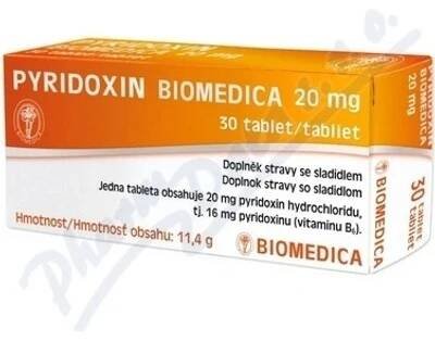 PYRIDOXIN LÉČIVA POR 20MG TBL NOB 20