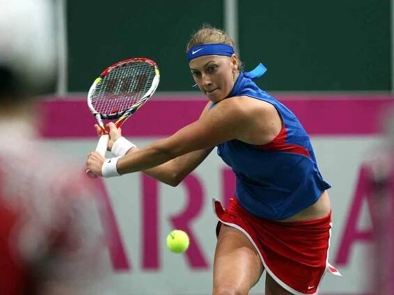 Petra Kvitová ve Fed Cupu proti Itálii.