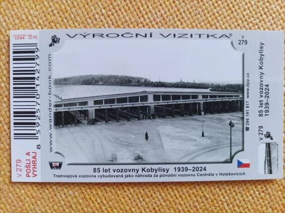 Turistická vizitka V 279 85 let vozovny Kobylisy 1939-2024 - Sběratelství