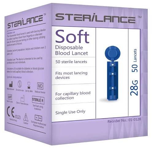 STERILANCE Lancety 28G pro glukometry Easygluco a GlucoLab 50 ks