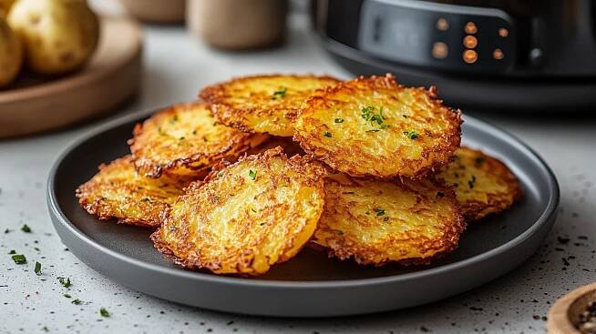 Bramborové placky z horkovzdušné fritézy: křupavé a chutné