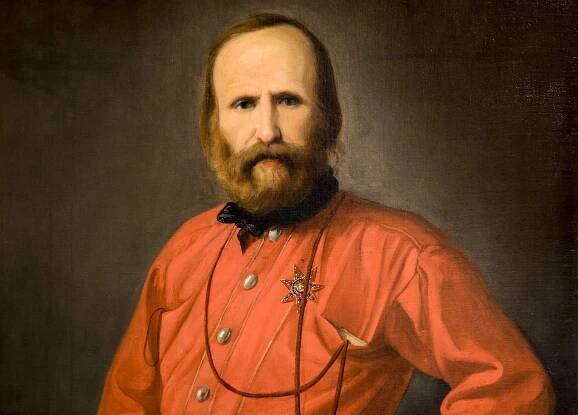 Ritratto di Giuseppe Garibaldi in giubba rossa