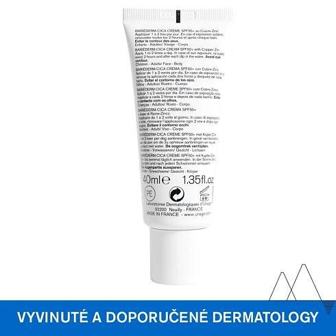 Uriage Bariéderm Cica Creme SPF 50 reparativní krém na popraskanou pokožku 40 ml