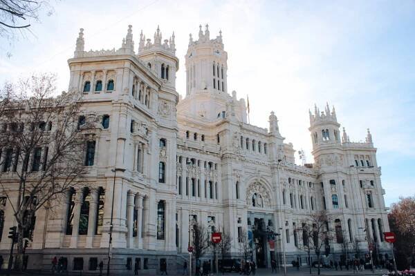 A beautiful white post office in Madrid