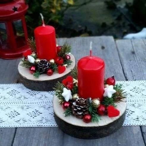 Pin by Leonard Howe on Cozy Winter Wonderland | Christmas candle decorations, Christmas crafts decorations, Christmas flower decorations