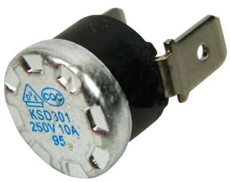 Tepelná pojistka vratná 95°C 10A / 250V 16mm