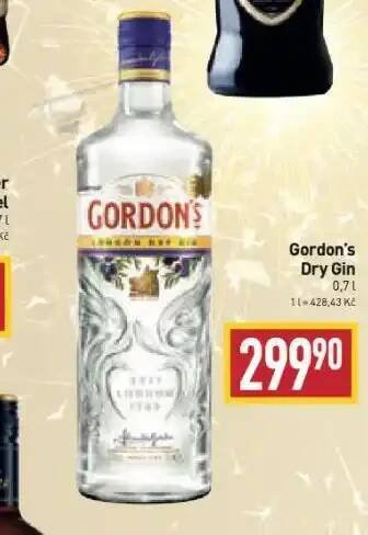 Billa Gordons dry gin nabídka