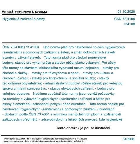 ČSN 73 4108 - Hygienická zařízení a šatny