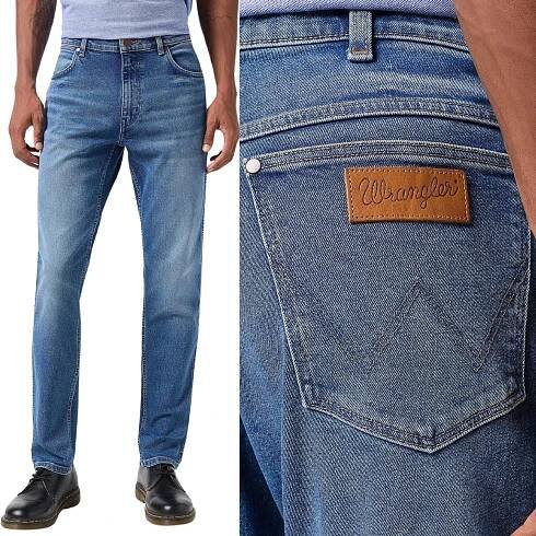 Wrangler RIVER REGULAR TAPERED 365COOL DŽÍNOVÉ KALHOTY na léto W38 L32
