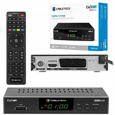 Tuner dekodér TV DVB-T2 H.265 HEVC USB Cabletech