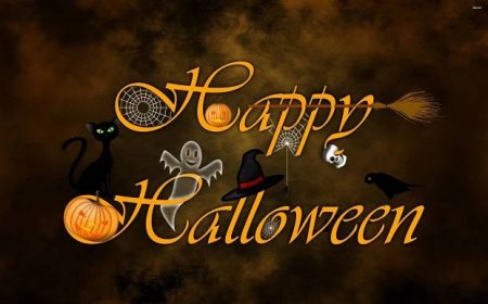 Description- Get into the Halloween spirit with this colorful, festive wallpaper! Featuring a bright orange and black background with a silhouetted Halloween pumpkin and festive text, this wallpaper will look amazing on your desktop or device. Wallpaper