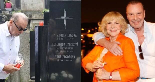Štefan Margita u hrobu své manželky Hany Zagorové.