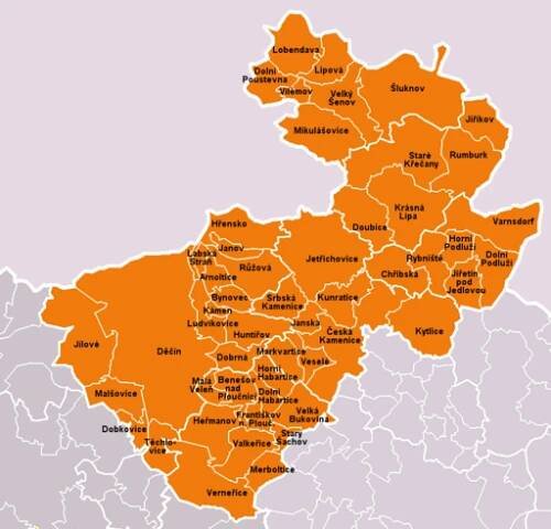 Municipoj de distrikto Děčín