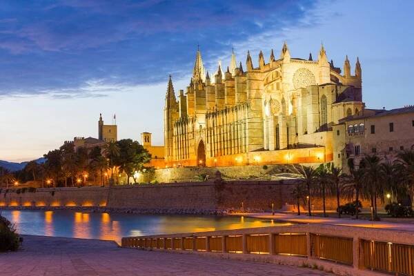 Katedrála Santa Maria z Palma de Mallorca, La Seu, Španělsko — Stock obrázek