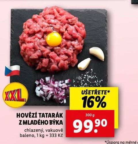 HOVĚZÍ TATARÁK Z MLADÉHO BÝKA