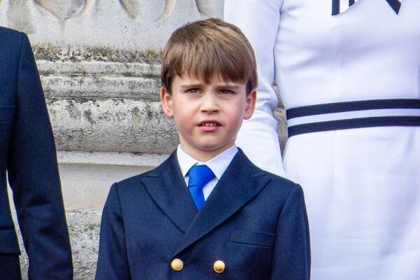 Prince Louis squinting on Buckingham Palace balcony at Trooping the Colour