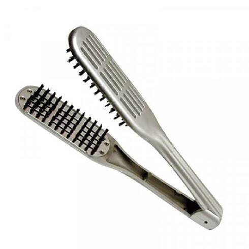 VÝPRODEJ: Eurostil 01957 Double Straightening Brush - kartáč na foukání a žehlení vlasů, oboustranný - štětiny: divočák