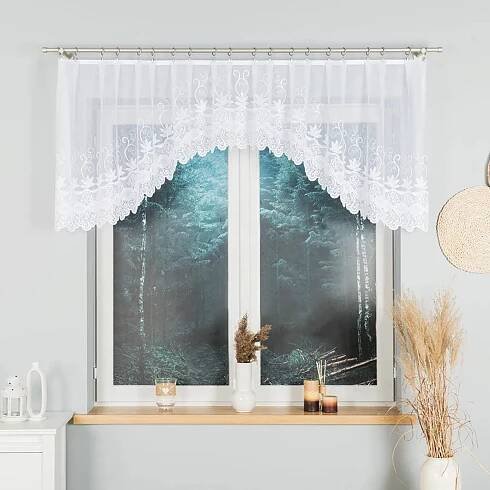 Dekorační oblouková krátká záclona na žabky JOWITA 80 bílá 300x80 cm MyBestHome od 249 Kč - Heureka.cz