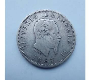Italská 1 lira Vittorio Emanuelle II.