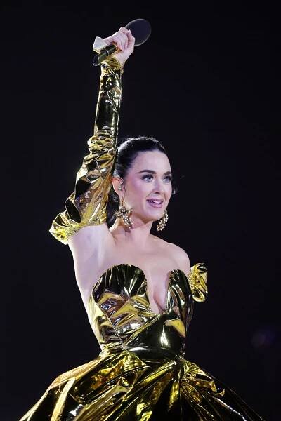 Katy Perry performs on stage during the Coronation Concert on May 07, 2023 in Windsor, England